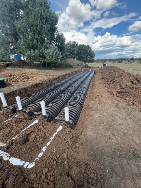 Drainage pipes laid in agricultural field
