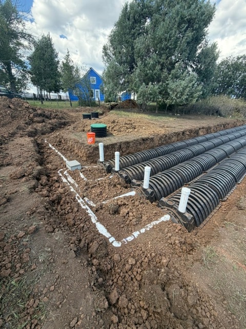 Drainage pipe installation at rural property